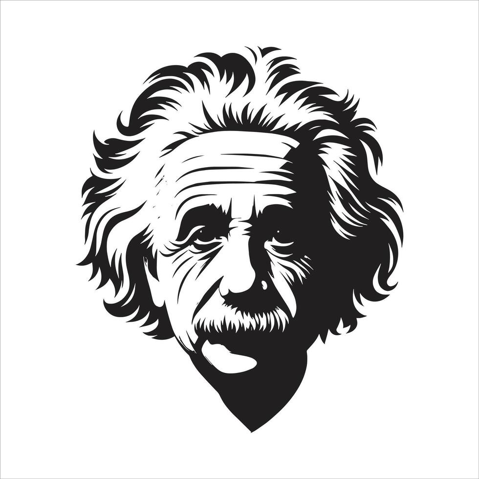 Lab Experiment and Idea Illustration Featuring Albert Einstein Pencil Sketch of a Great Scientist vector