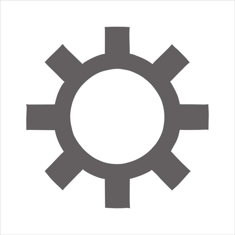 Gear Wheel Pictogram Black Silhouette Free Illustration Tools and Utensils Setting Icon vector