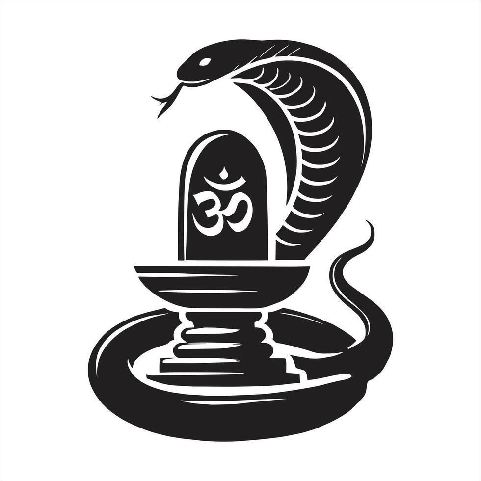 Maha Shivratri Festival Special Illustration of Shiv Ling Statue Depicting Hindu God Shiva in Shaivism vector