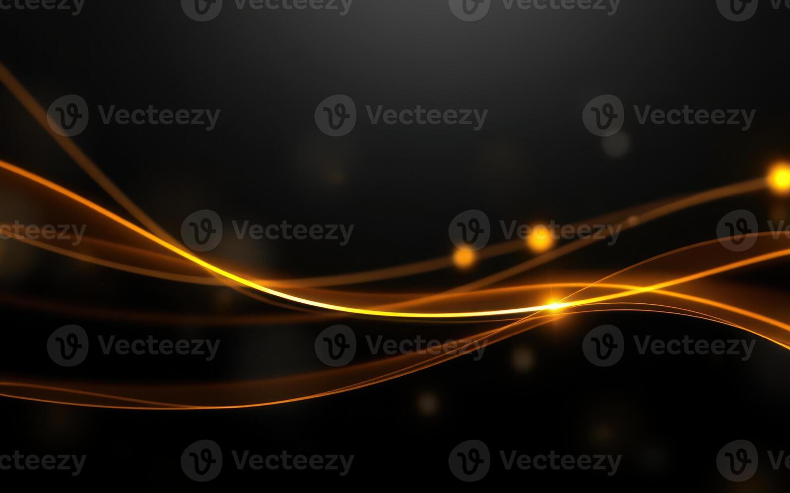 Golden light waves create an elegant abstract background with flowing patterns in a dark setting photo