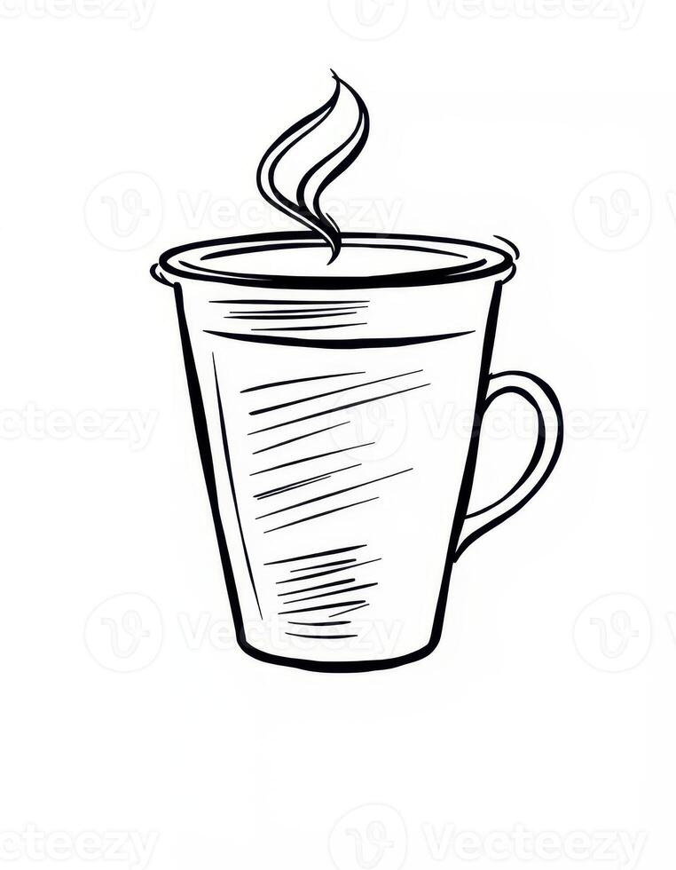 Coffee cup with steam rising, showcasing a cozy and inviting atmosphere for a relaxing moment photo