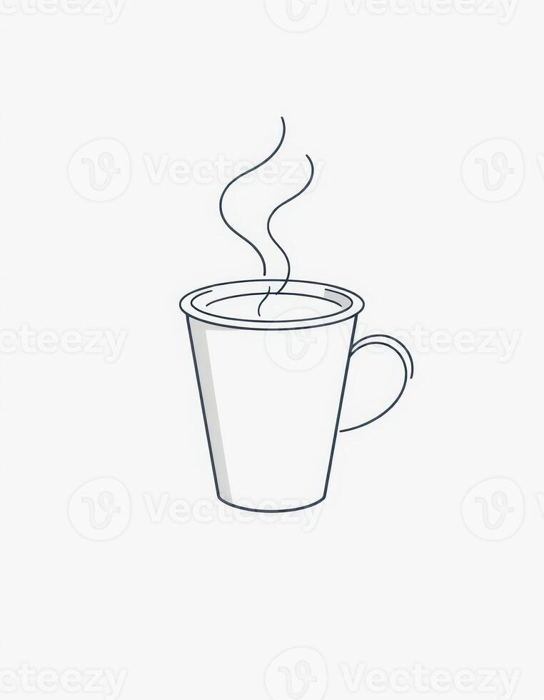 Warm cup of steaming beverage sitting on a smooth surface in a minimalist setting during the morning hours photo