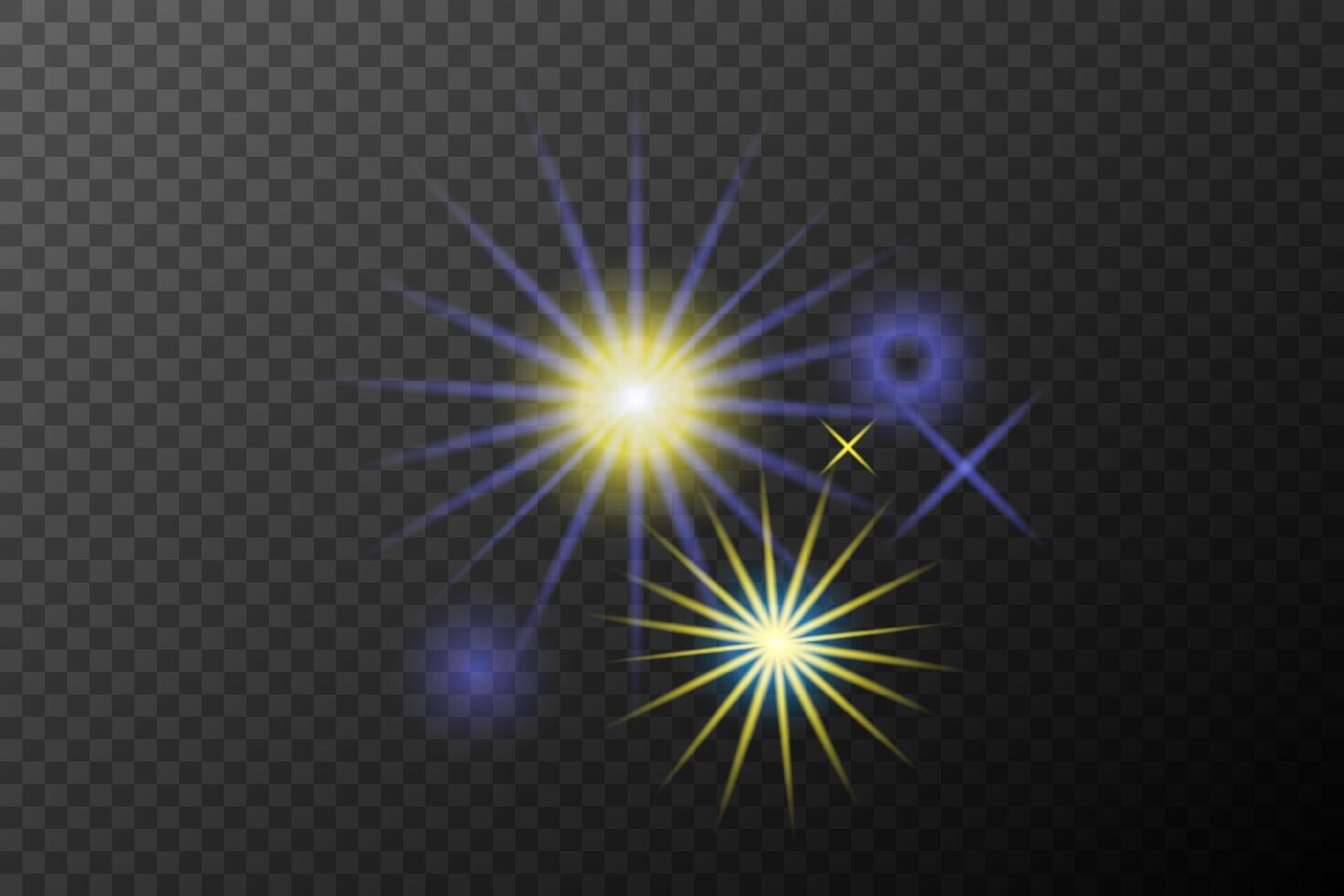 a set of three glowing stars vector