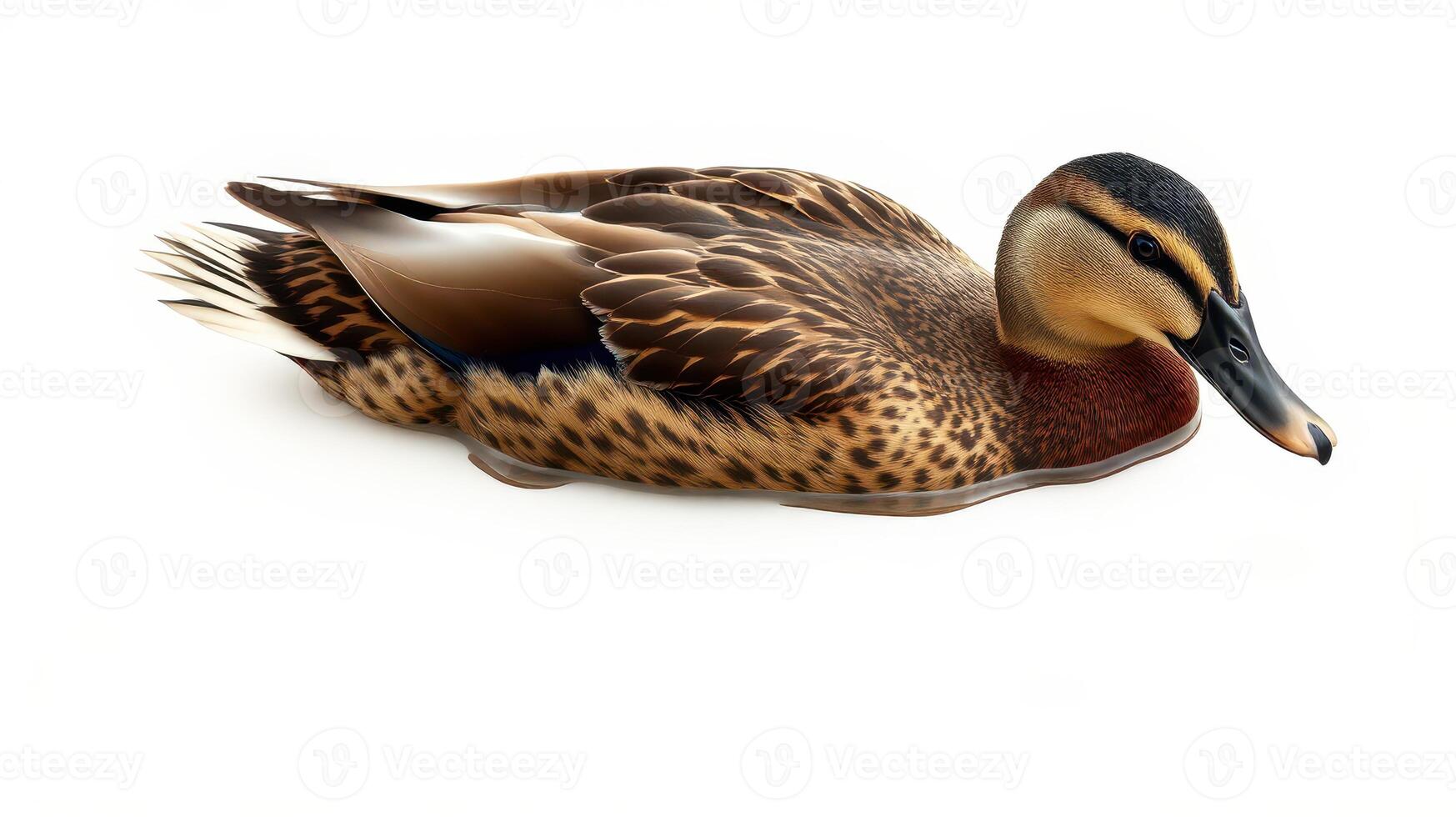 Realistic rendering of a mallard duck in a natural pose on water during daylight hours photo