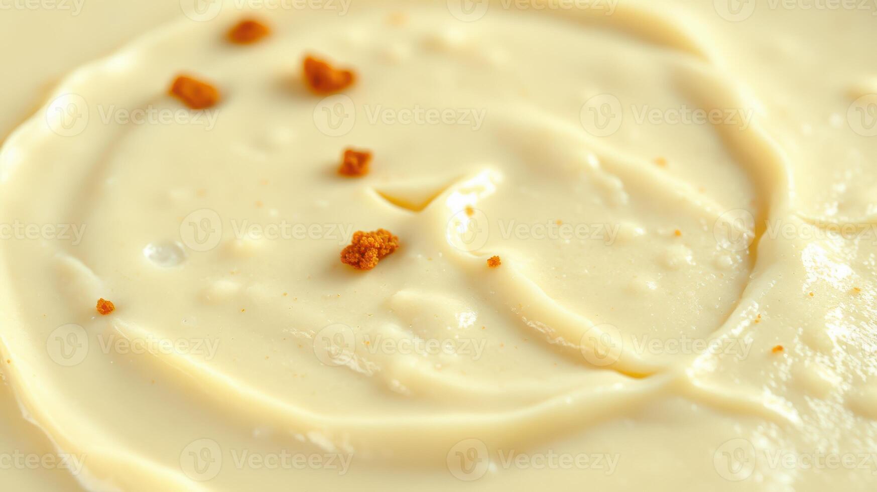 Dessert featuring creamy frosting with decorative crumbs on a white plate in a cozy kitchen setting photo