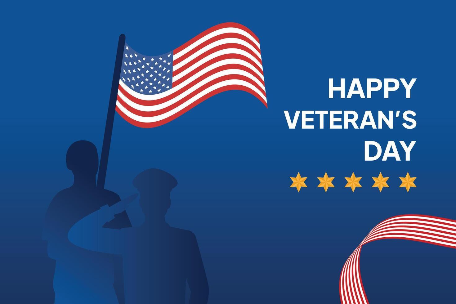 Happy Veterans Day concept. Colored flat illustration isolated. vector