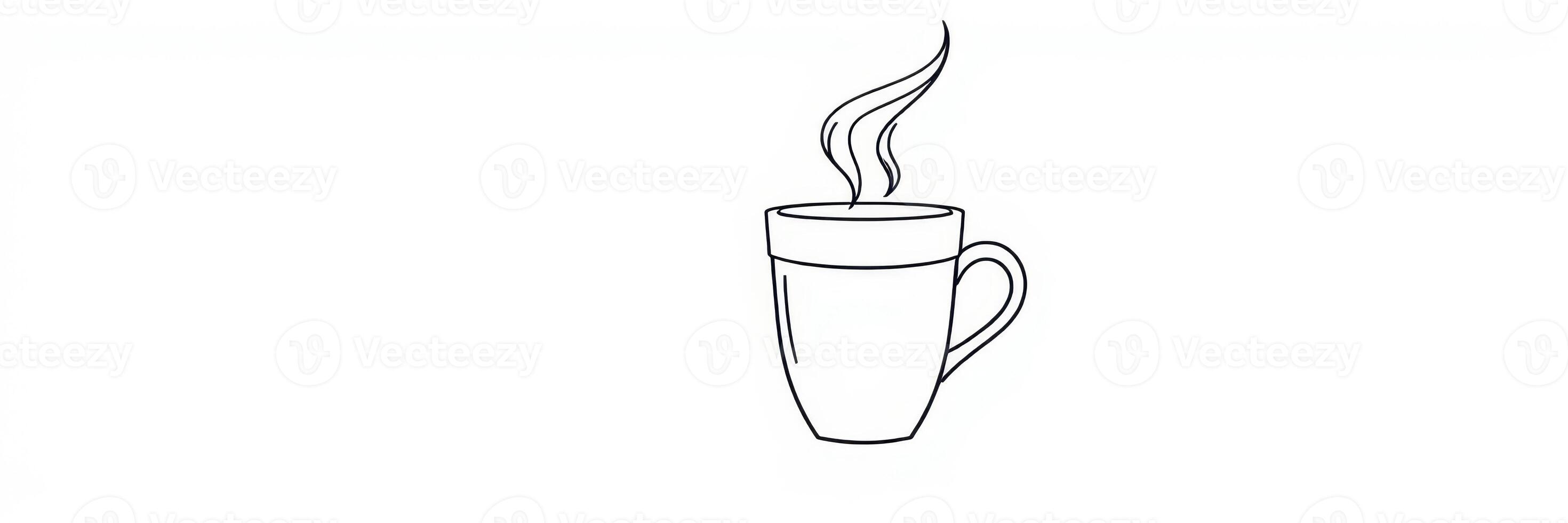 Steaming cup of coffee placed on a table in a cozy cafe setting during a sunny afternoon photo
