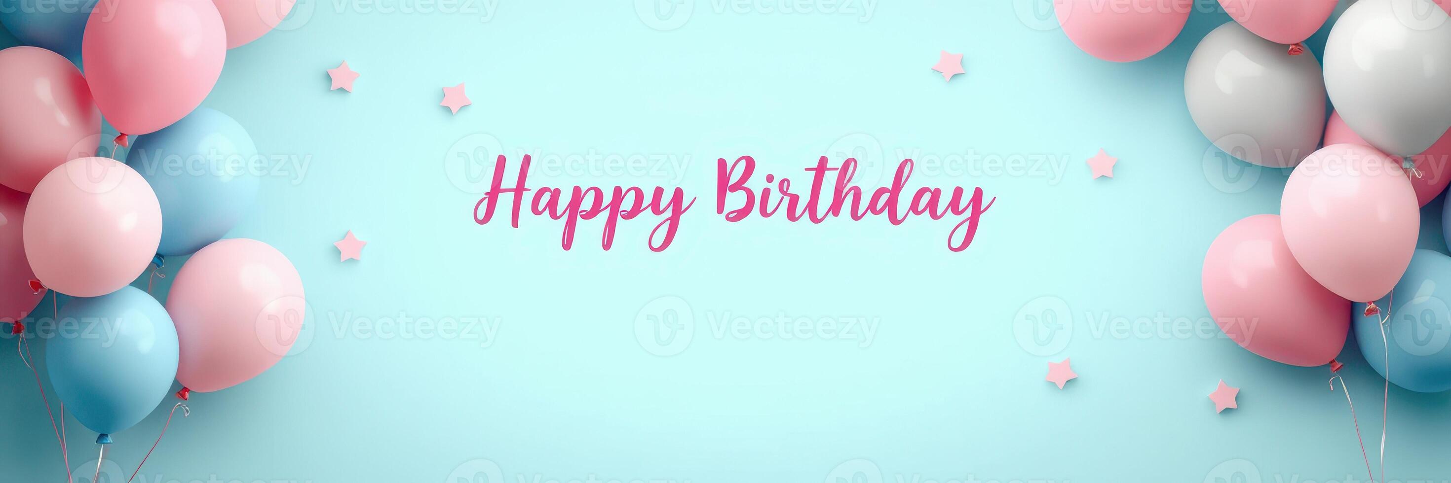 Colorful birthday celebration with balloons and cheerful decorations in a festive setting photo