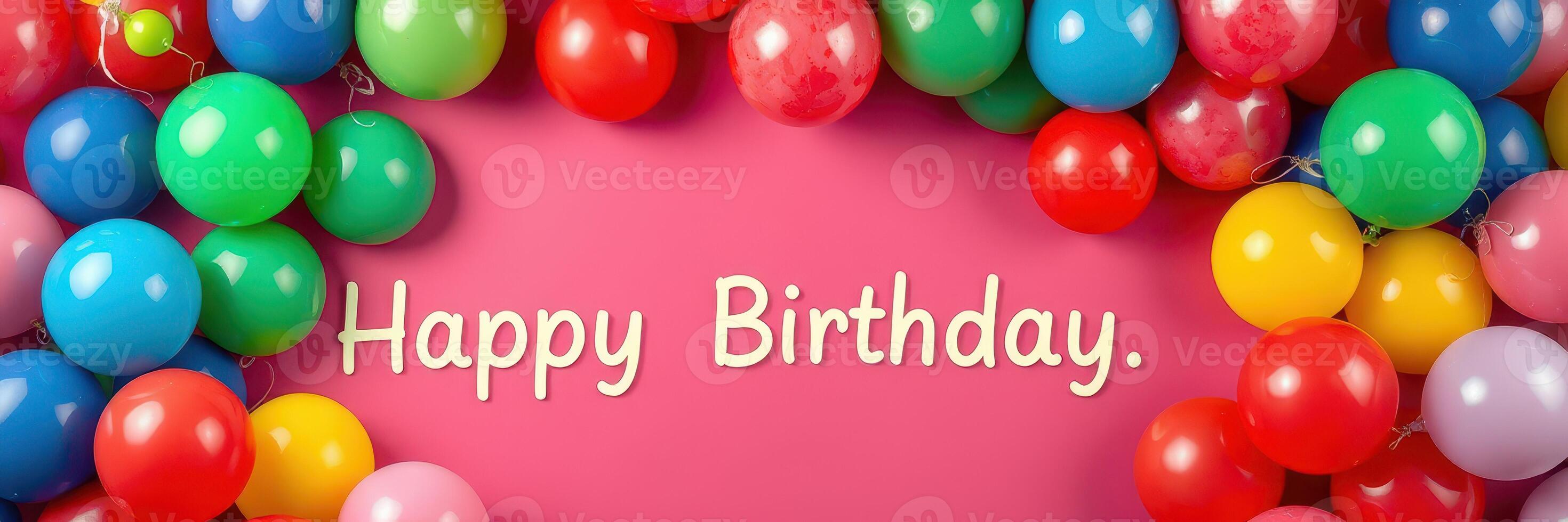 Colorful balloons create a festive atmosphere for a cheerful birthday celebration in a decorated space photo