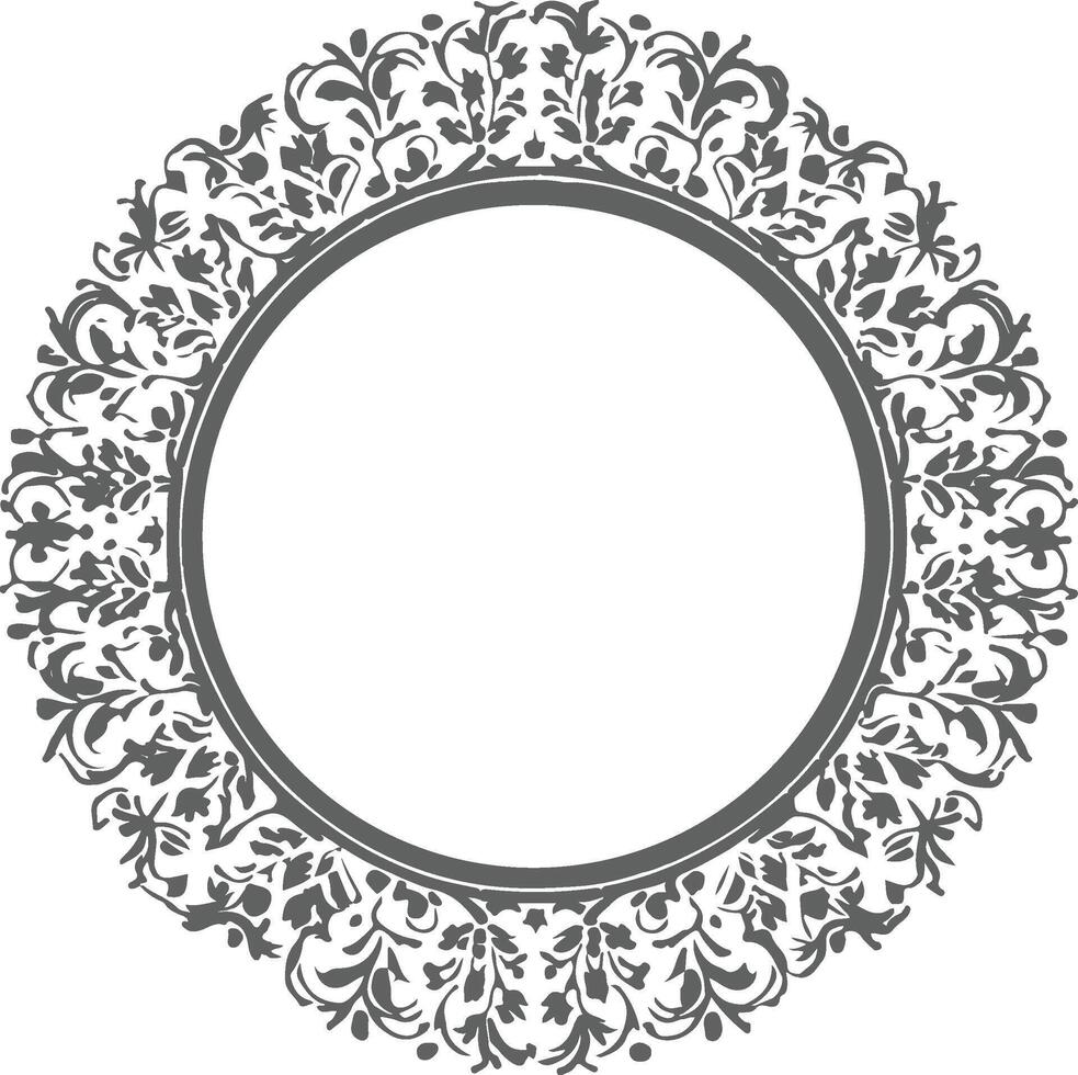 A round frame with floral design vector