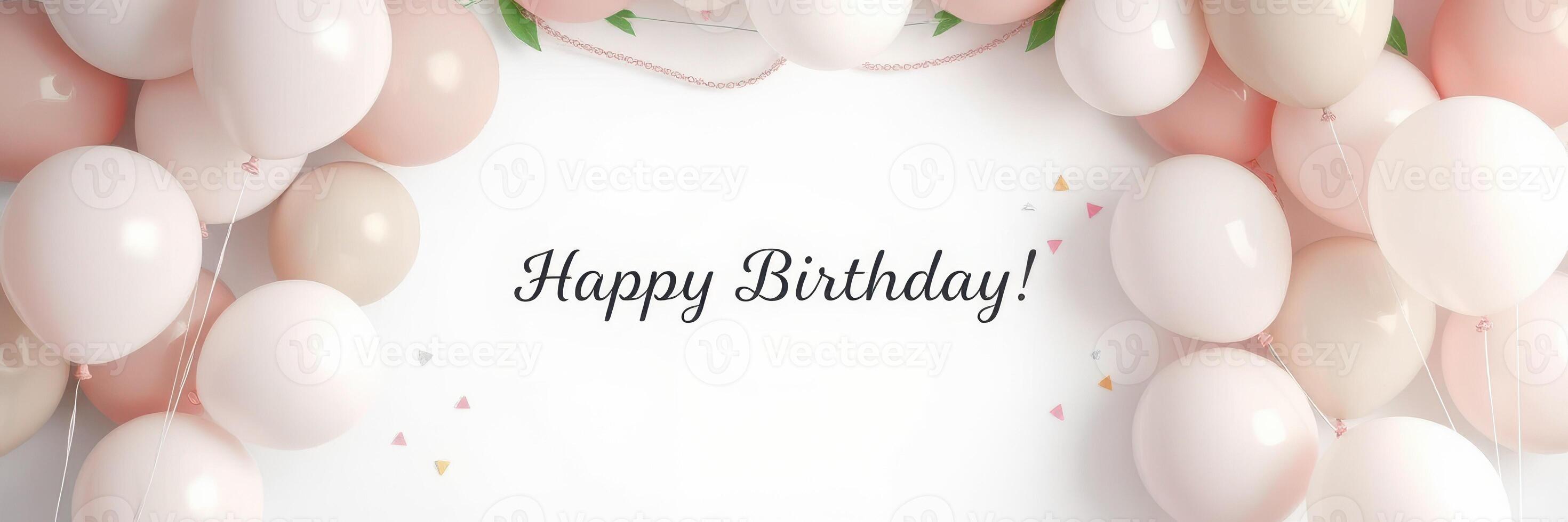 Decorative balloon arch creating a festive atmosphere for a birthday celebration with a cheerful message photo