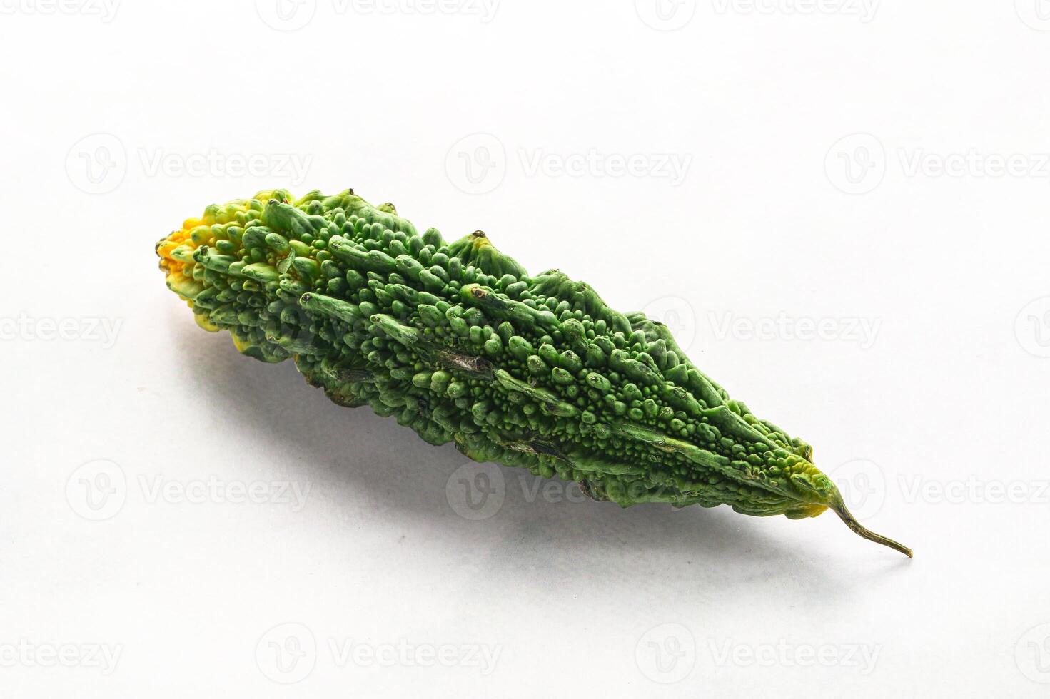 Raw green exotic tropical bitter melon photo