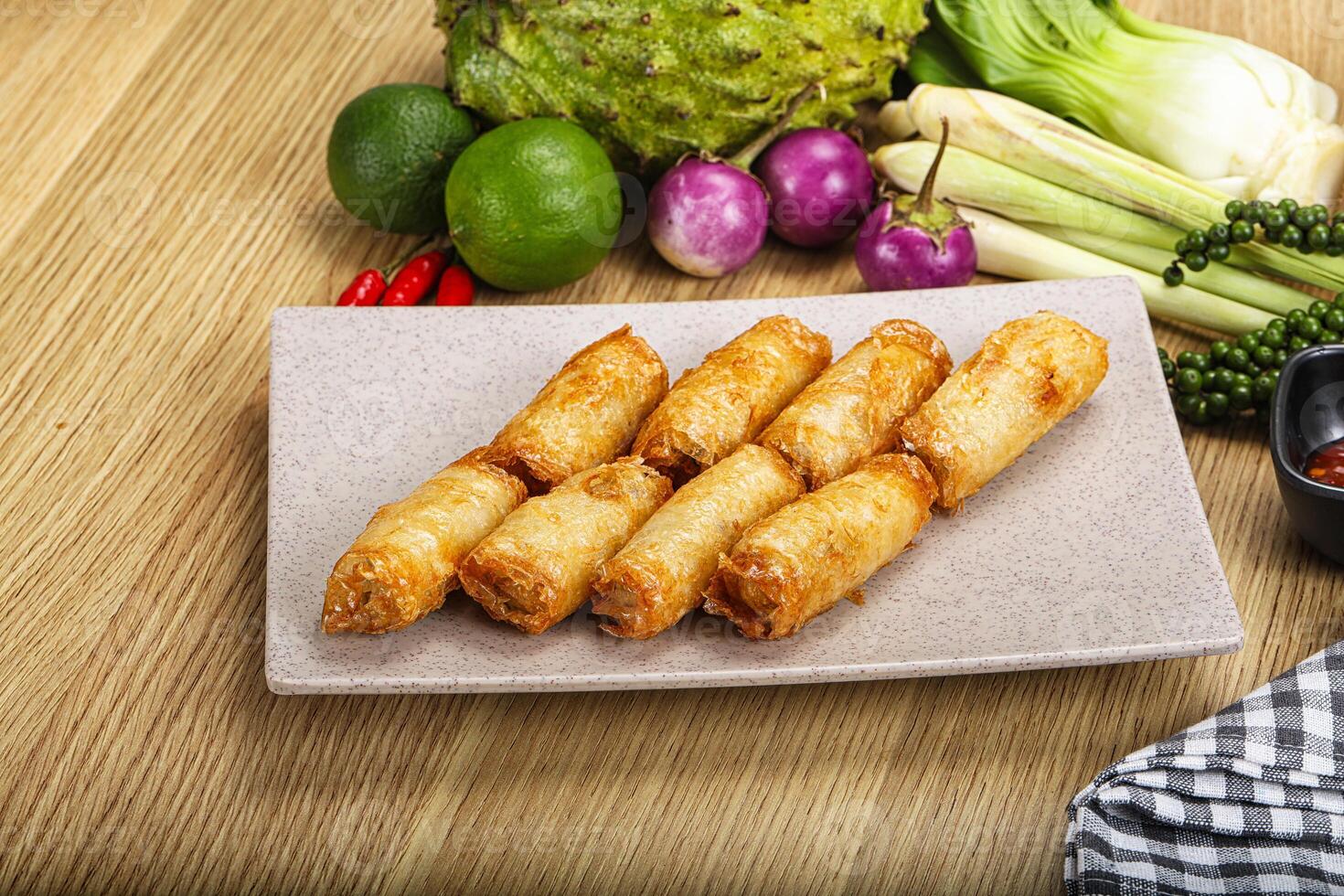 Vietnamese cuisine fried spring roll photo