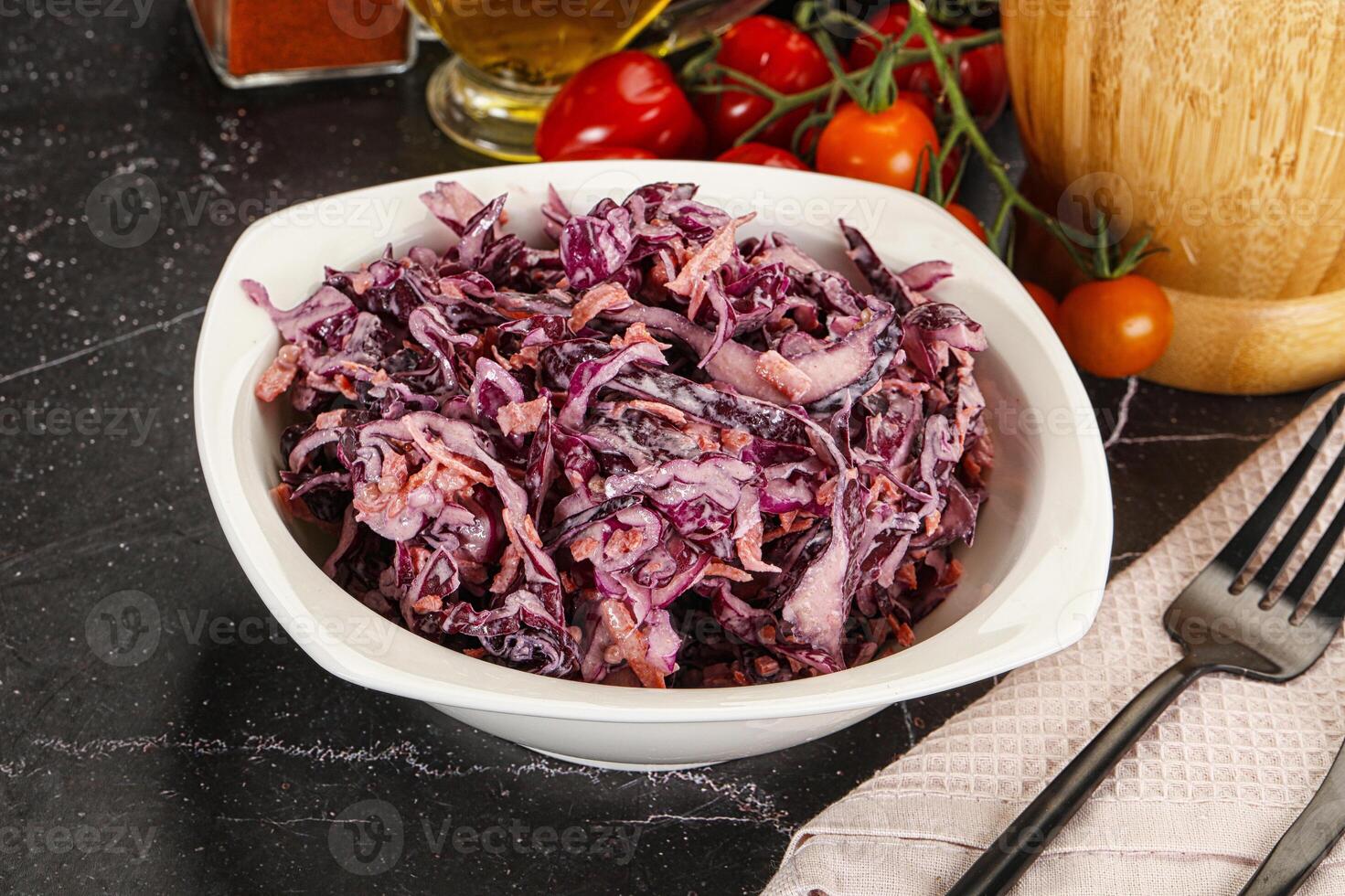 Coleslaw salad with cabbage and carrot photo