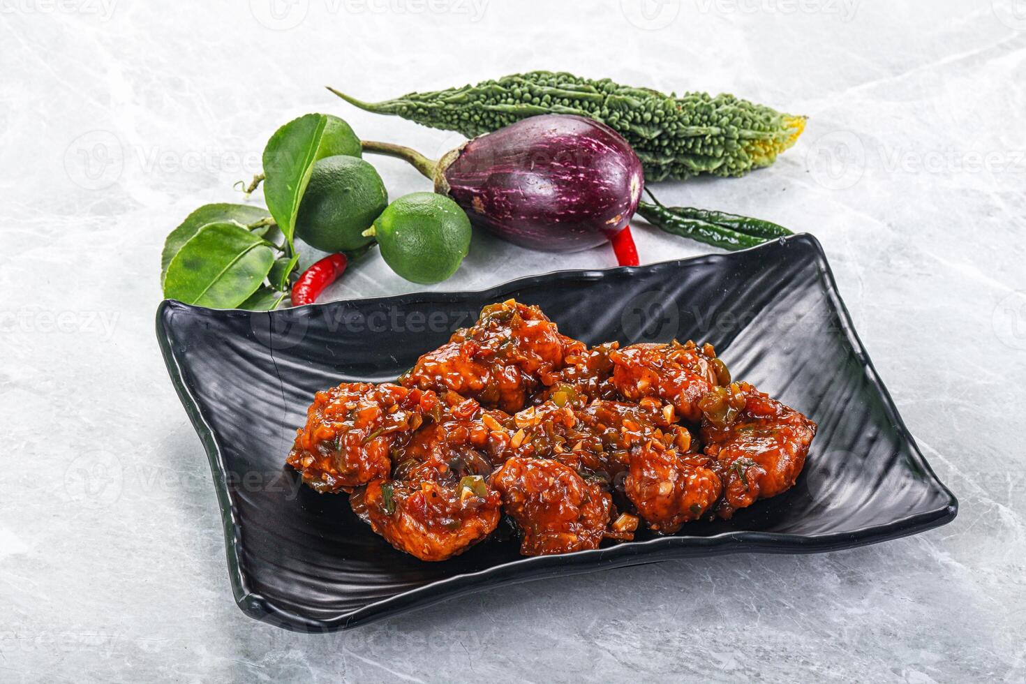 Chinese cuisine - Chicken manchurian gravy photo