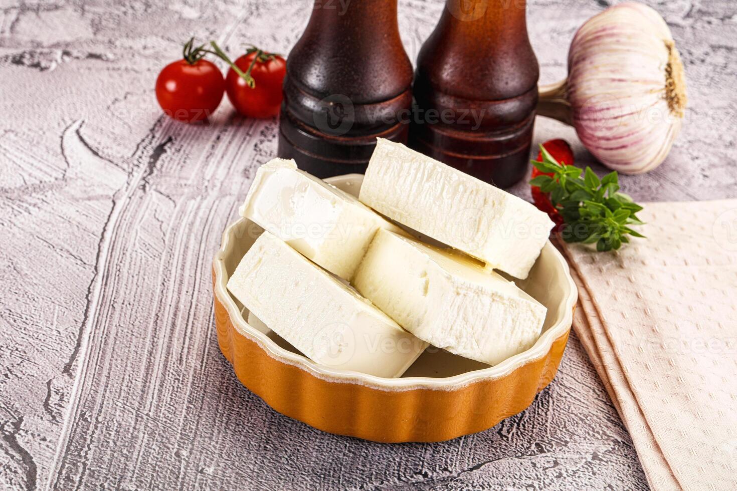 Greek traditional cuisine - Feta cheese photo