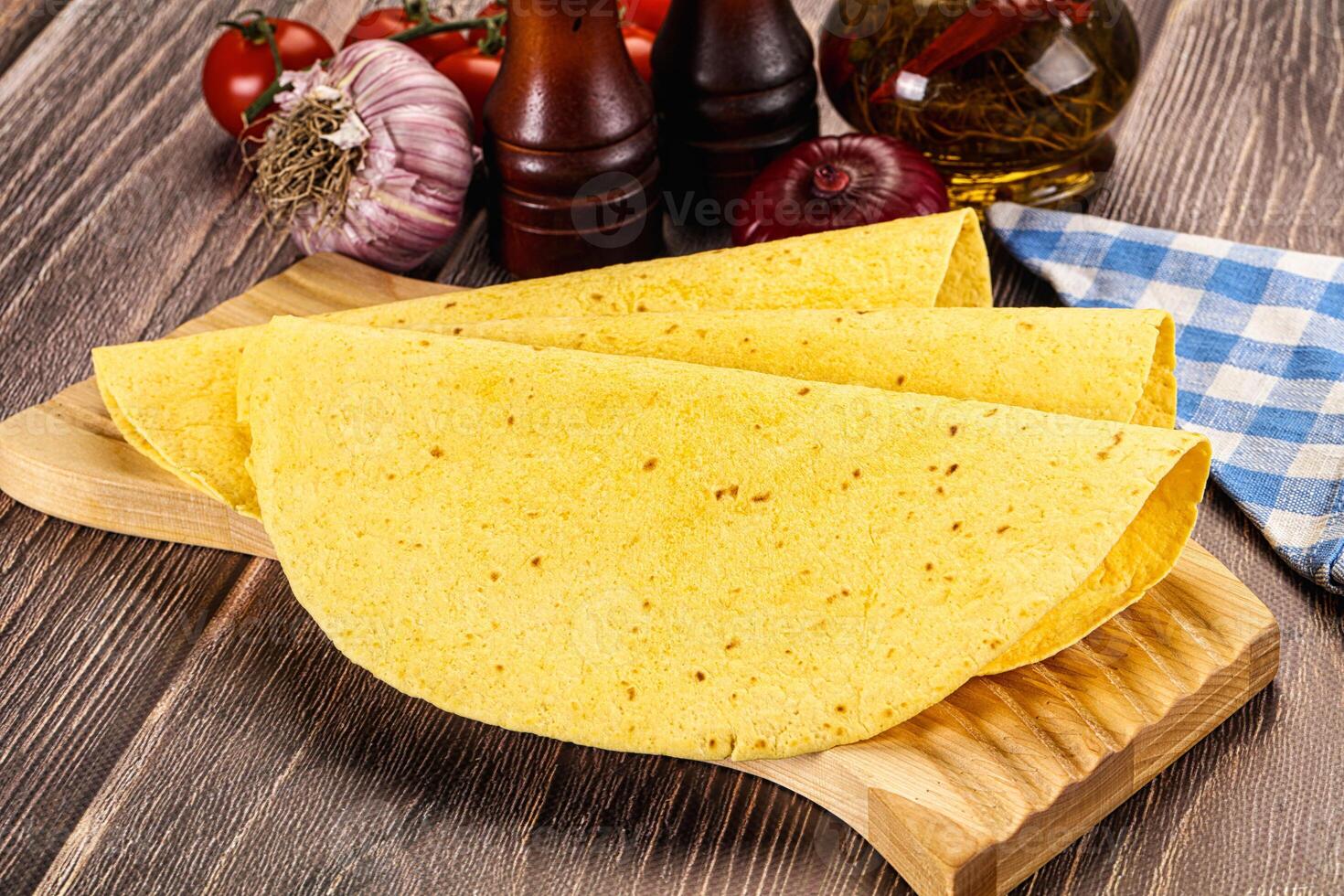 Mexican tortilla for burrito wrap photo