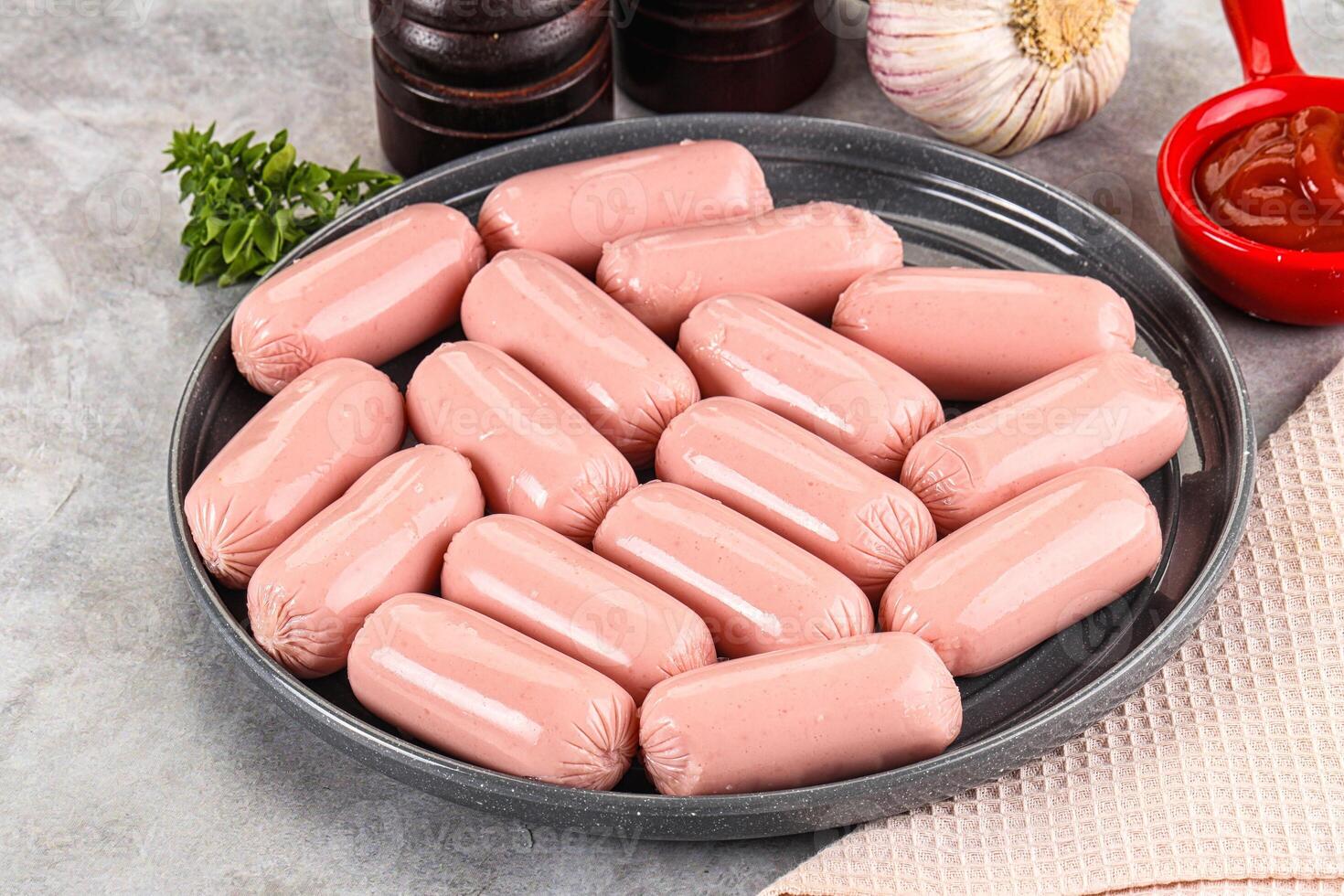 Mini sausages snack for breakfast photo