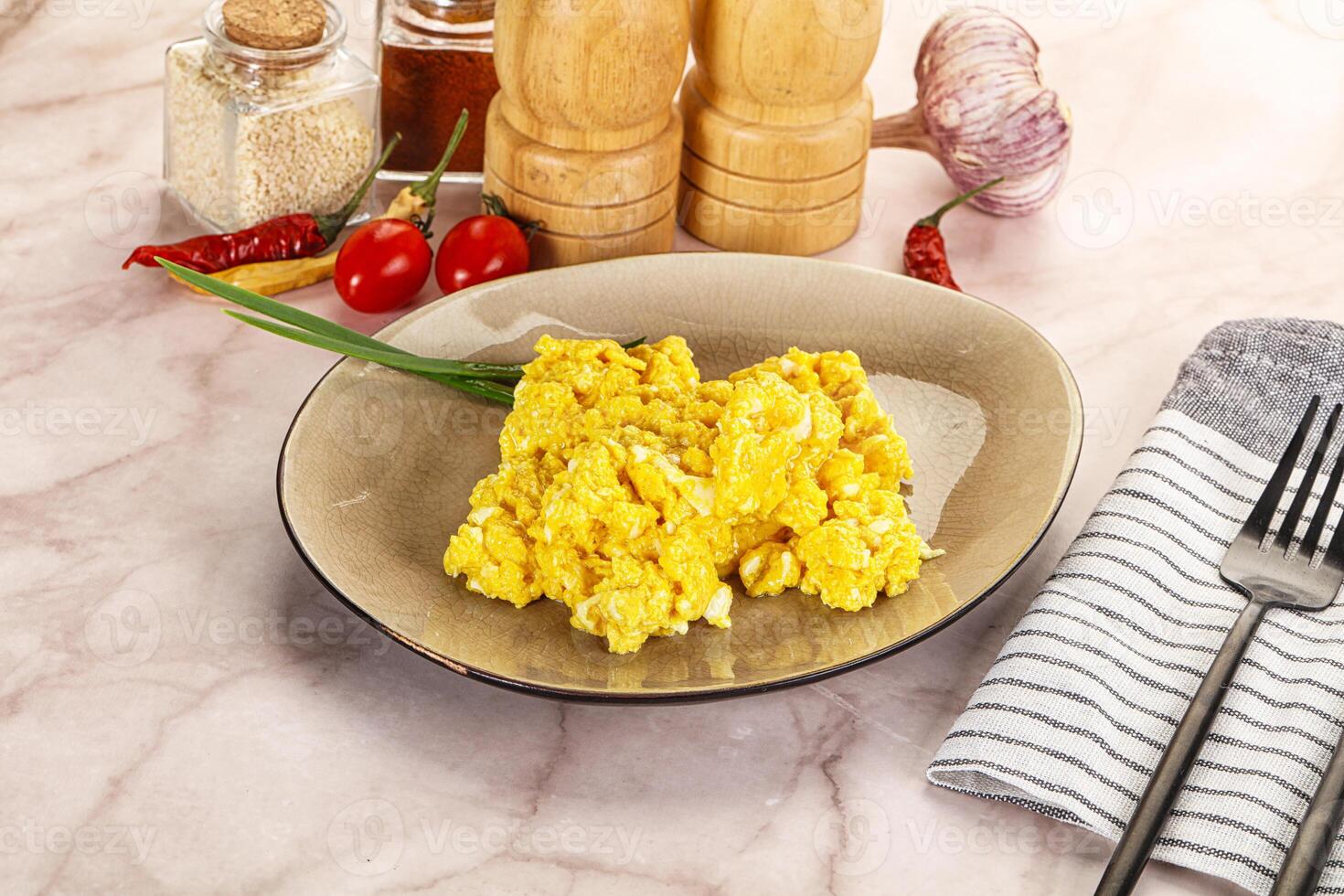 Scrambled egg in the bowl photo