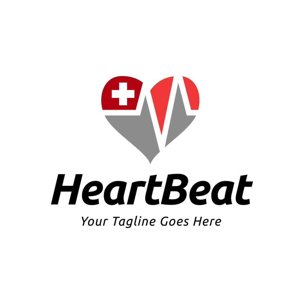 Heartbeat logo design vector
