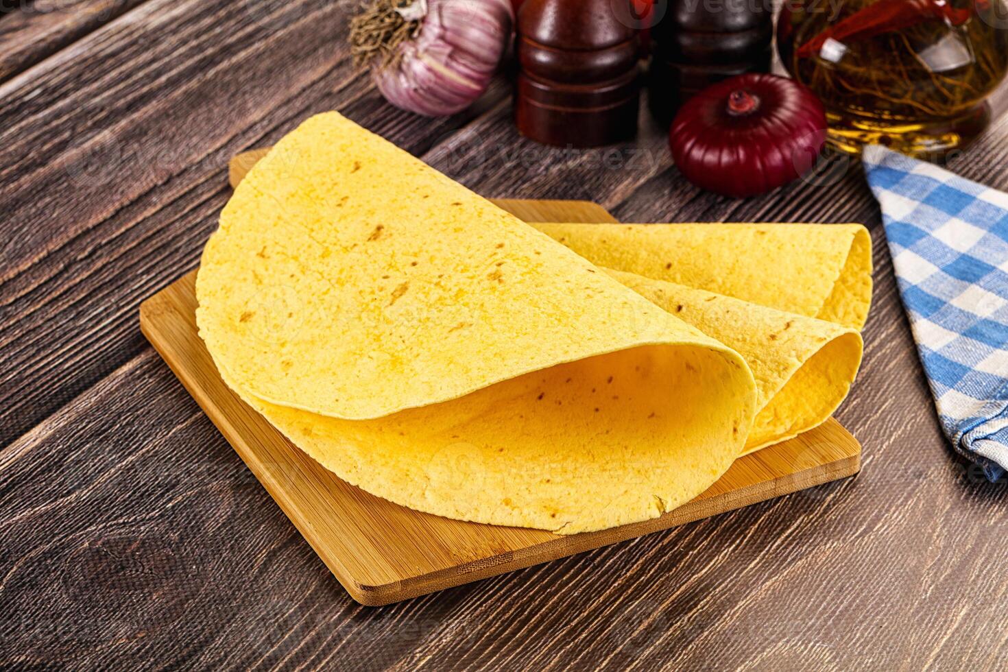 Mexican tortilla for burrito wrap photo