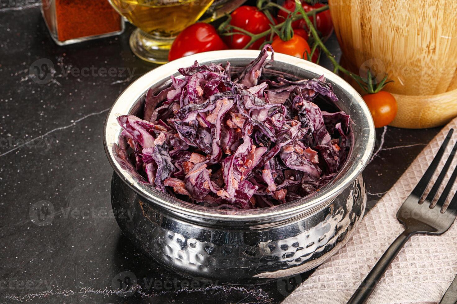 Coleslaw salad with cabbage and carrot photo