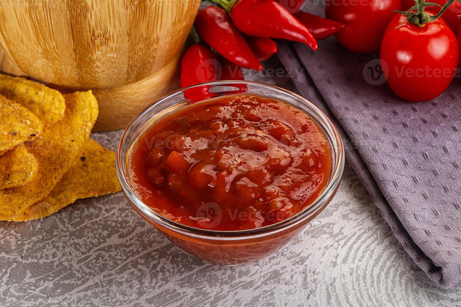 Spicy mexican sauce Salsa dip photo