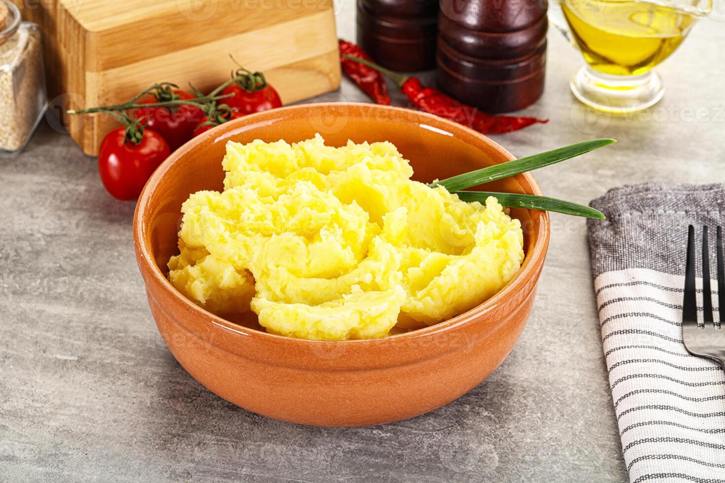 Mashed potato Puree with butter photo