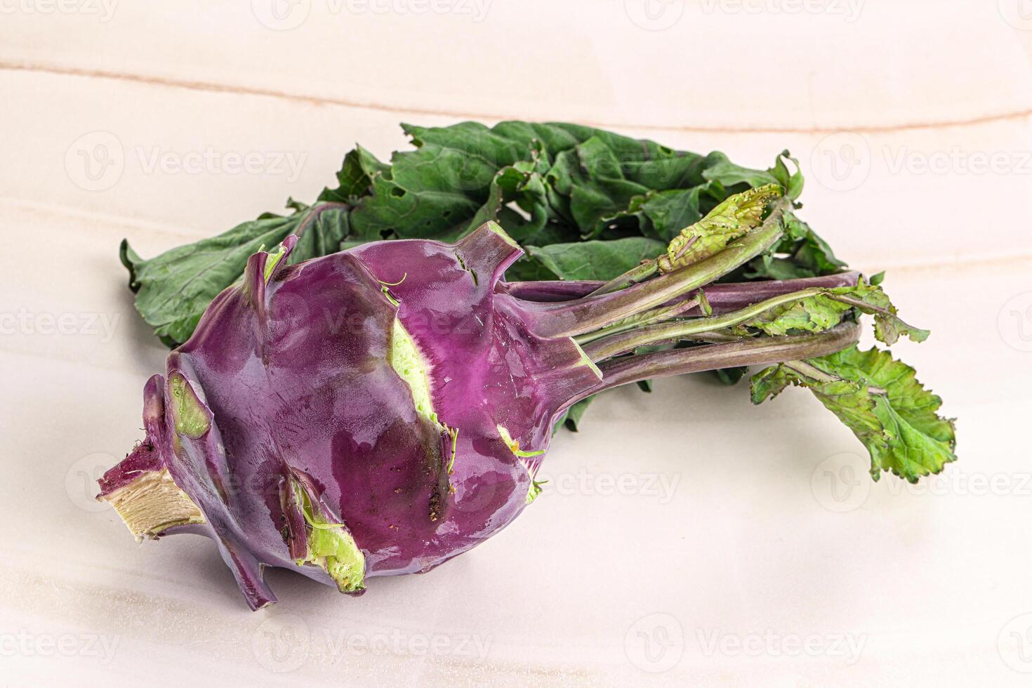 Ripe fresh violet kohlrabi cabbage photo