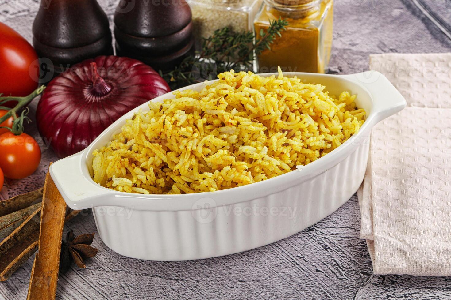 Indian cuisine lemon basmati rice photo