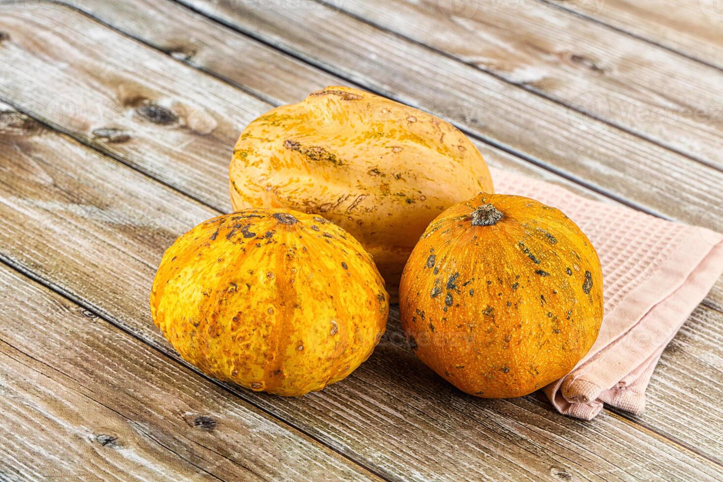 Decorative yelow pampkin seasonal vegetables photo
