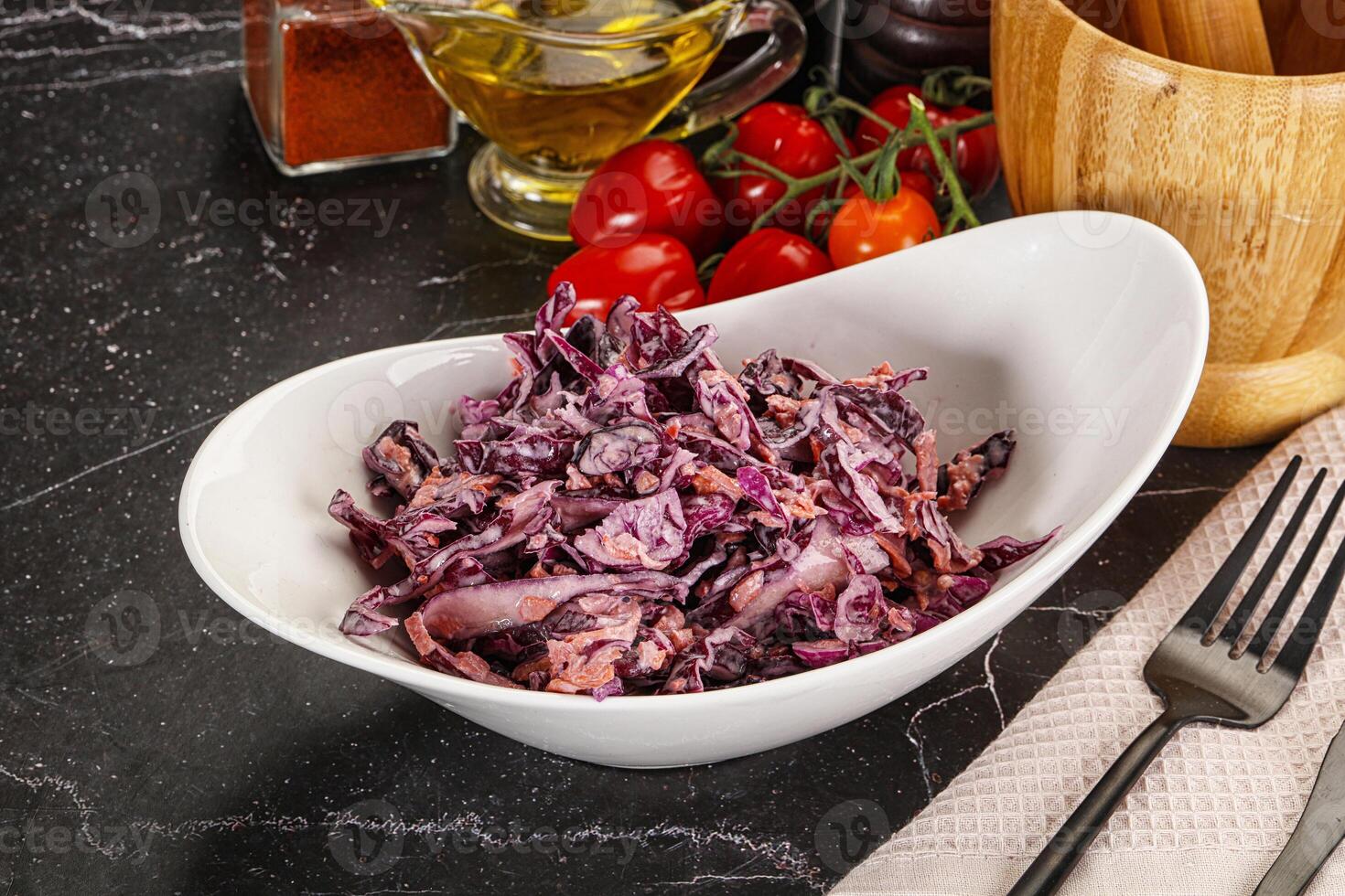 Coleslaw salad with cabbage and carrot photo