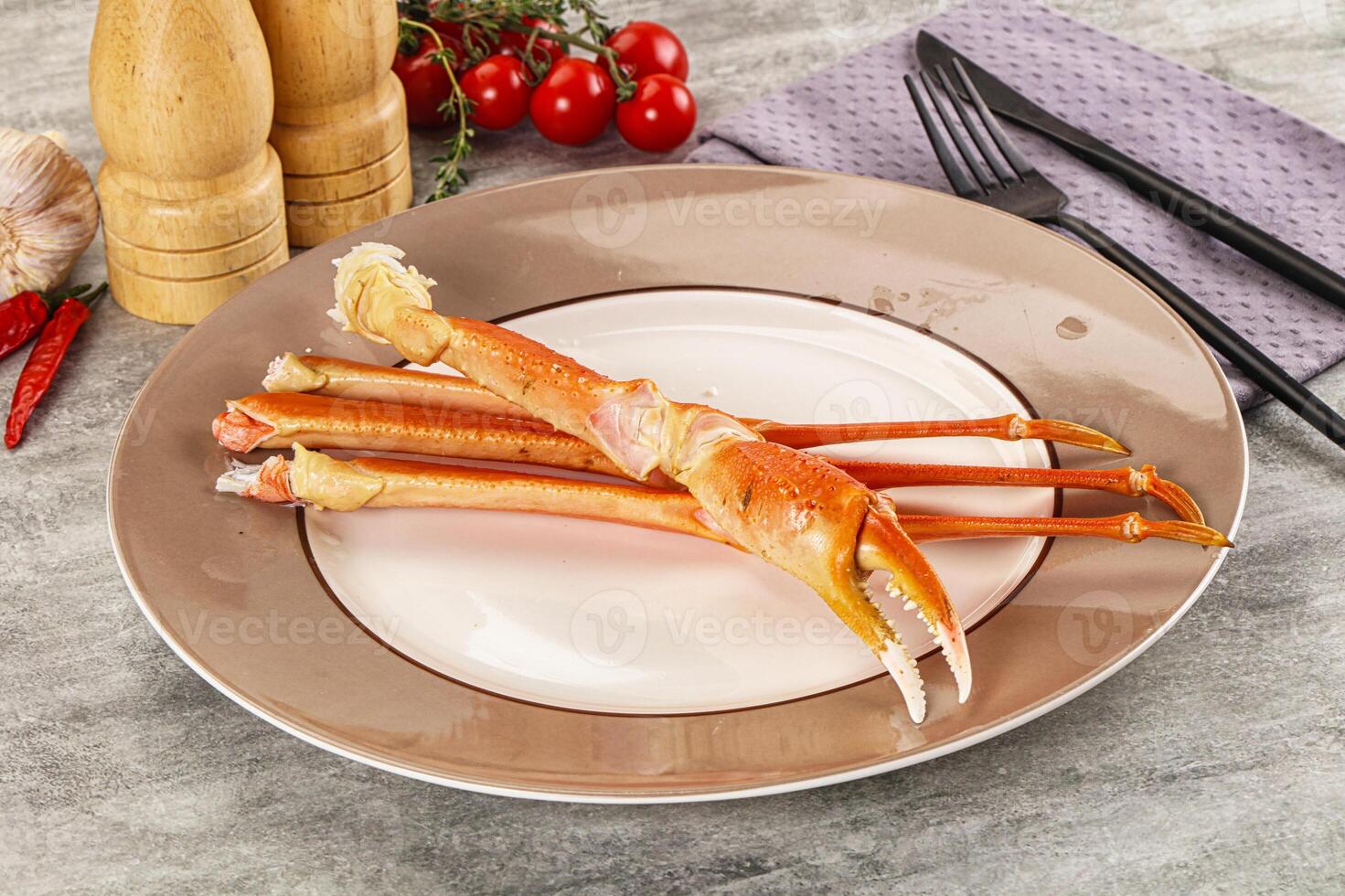 Delicous luxury crab claw legs photo