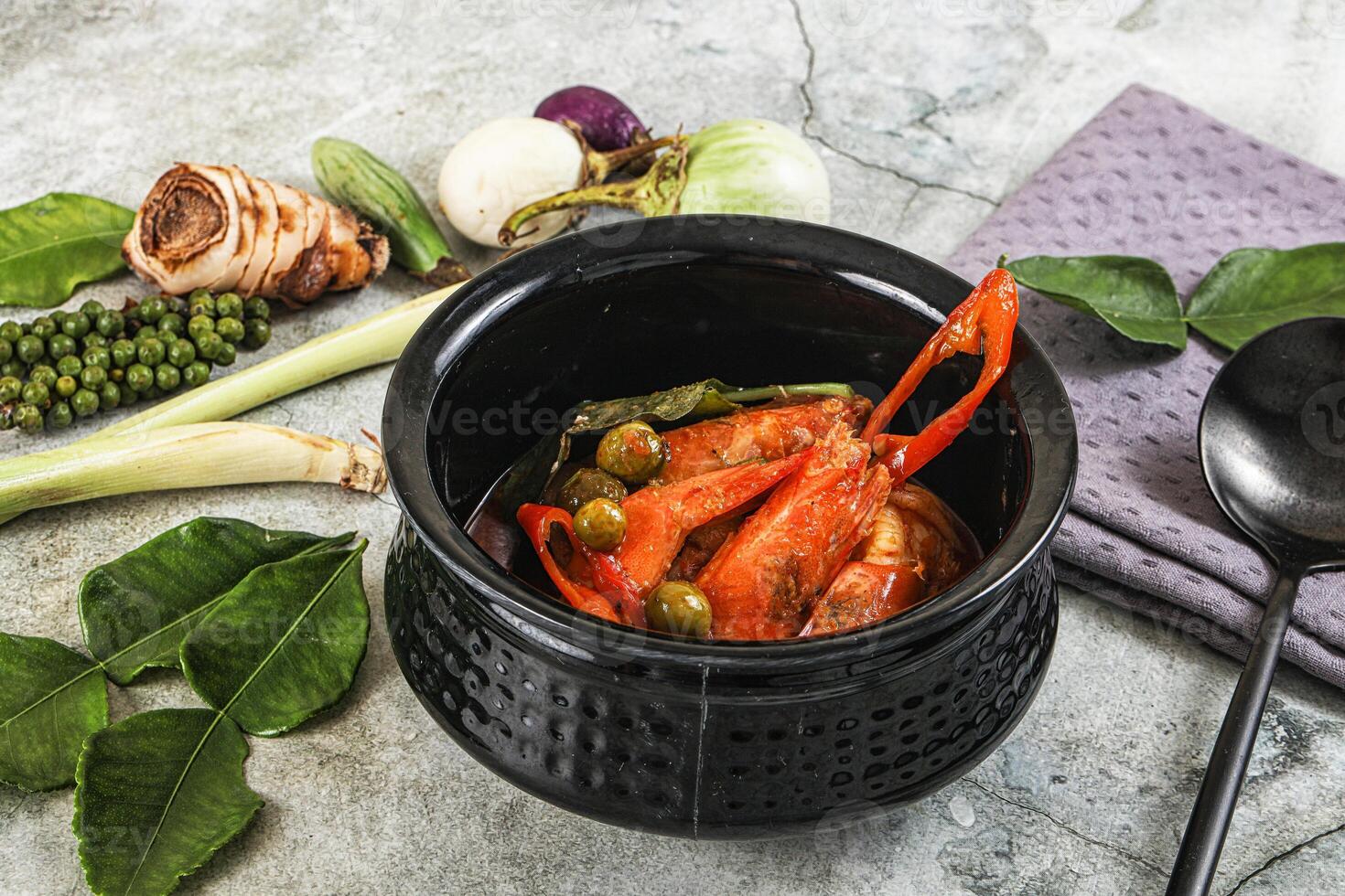 Thai Panang curry witn prawn photo