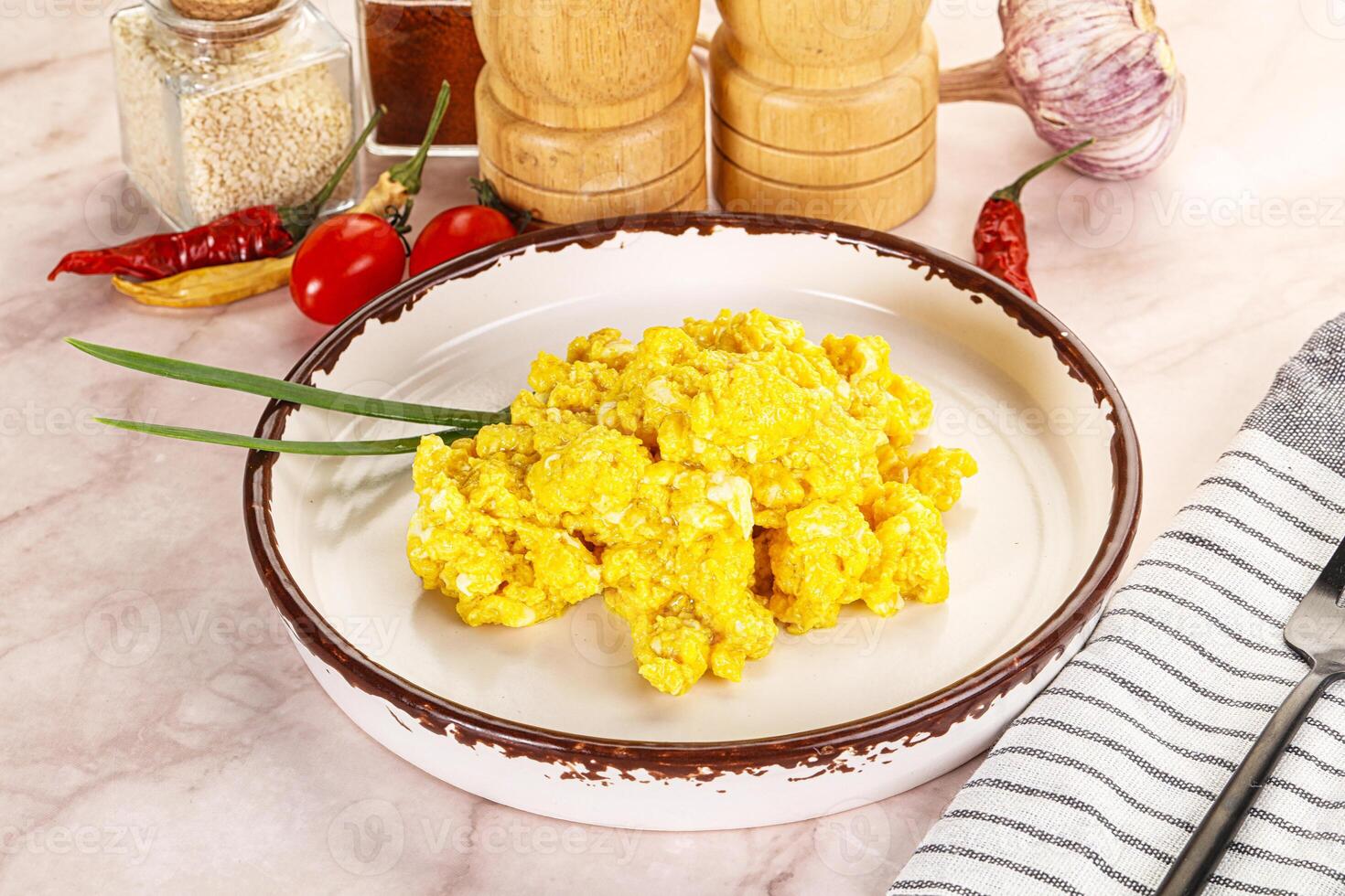 Scrambled egg in the bowl photo