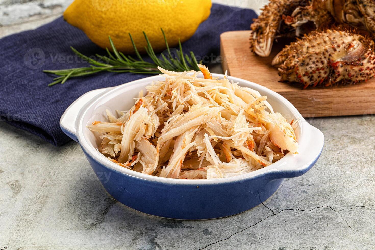Wild natural crab meat for salad photo