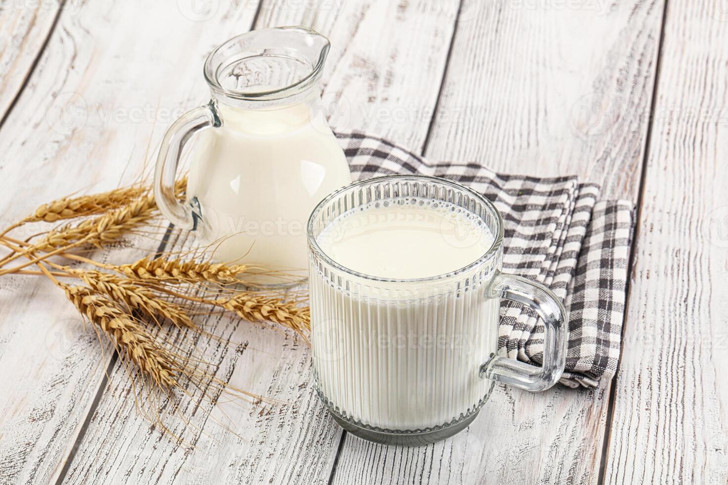 Organic milk in the glass photo