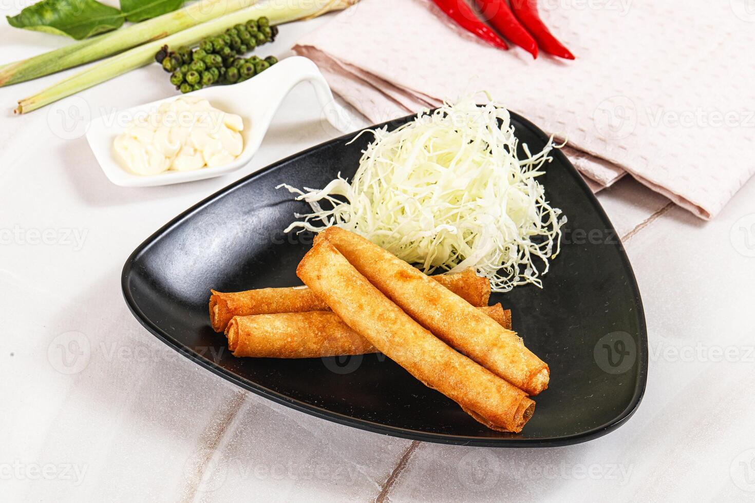 Fried spring roll with prawn photo