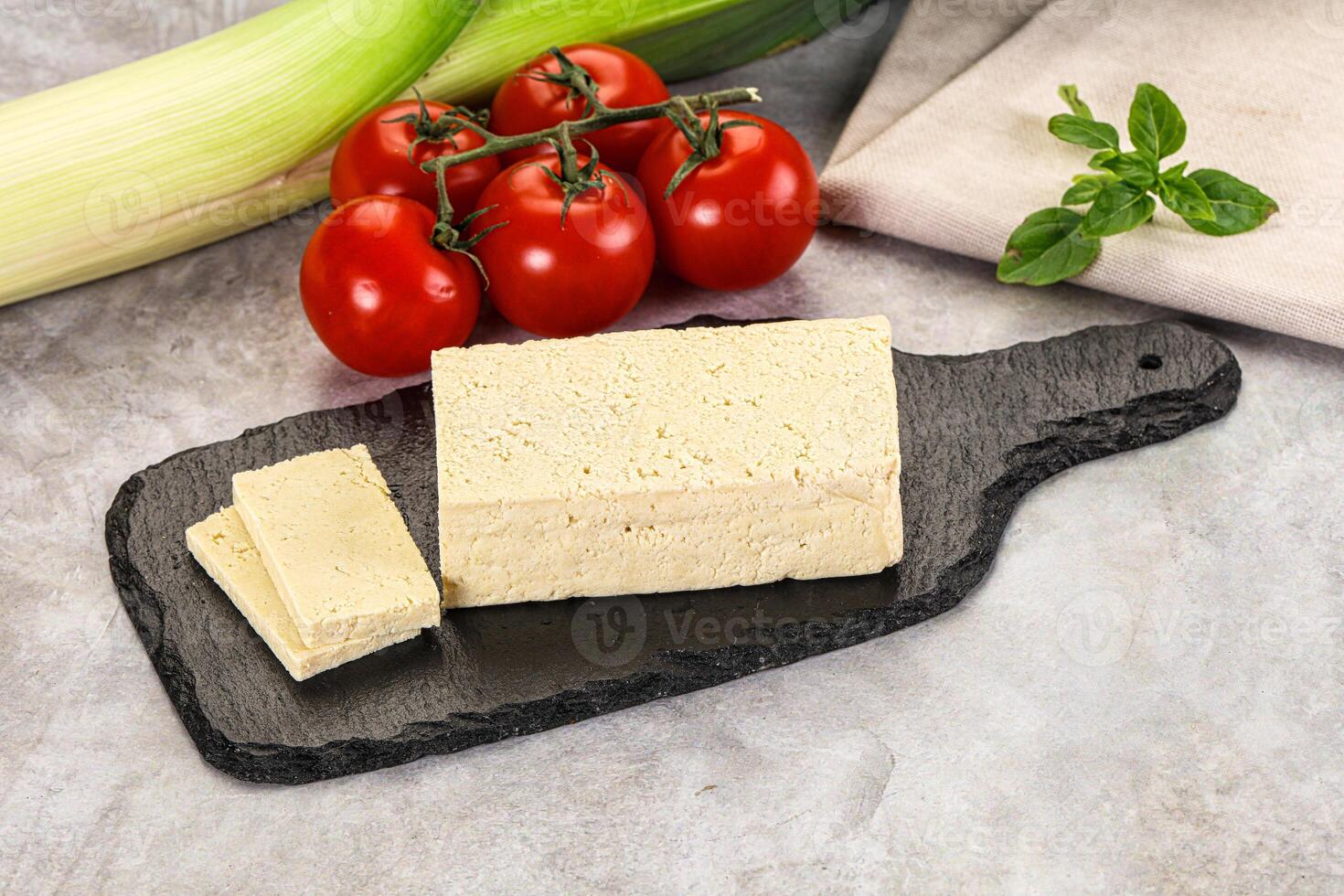 Soya vegan tofu cheese brick photo