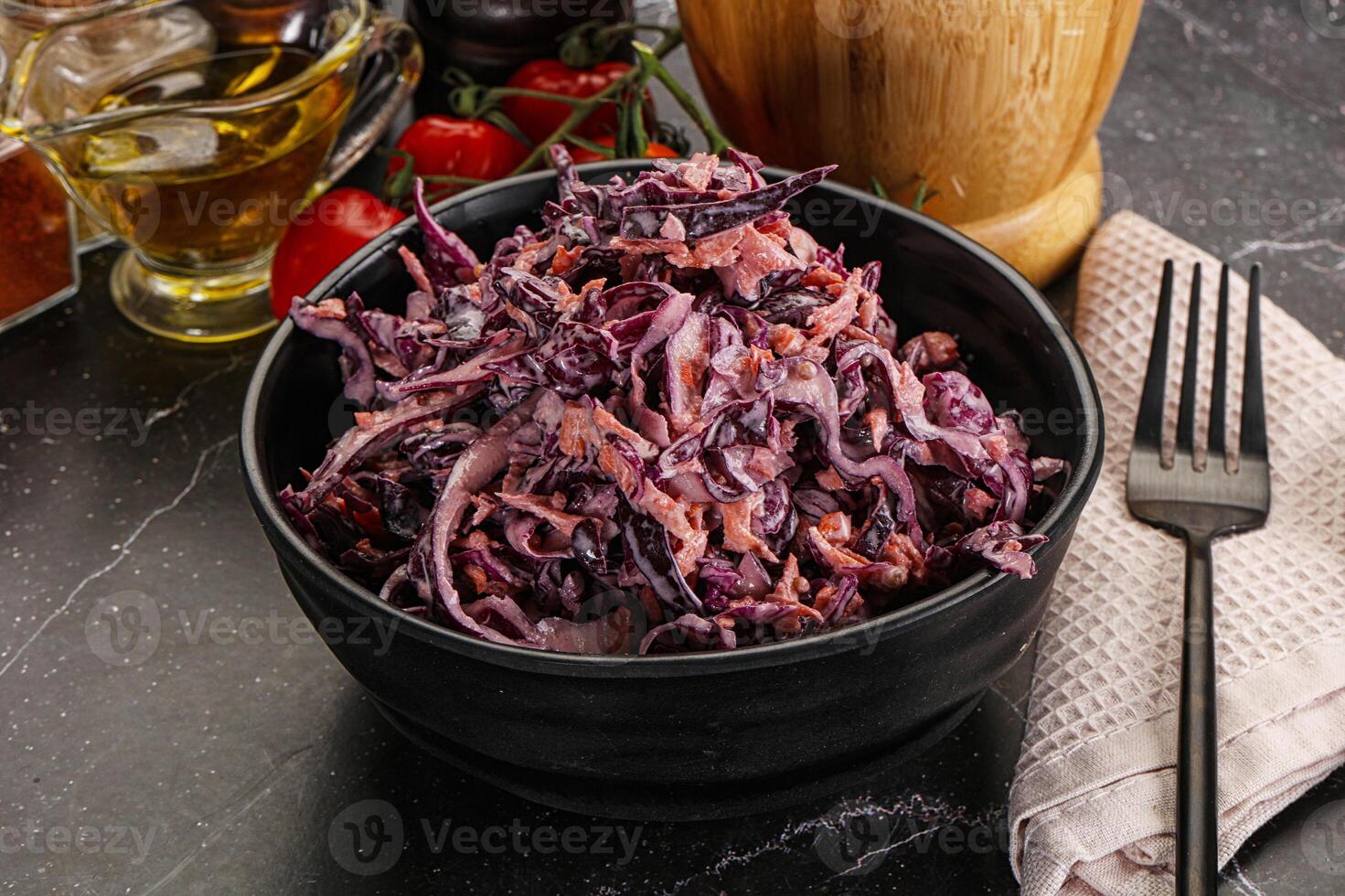 Coleslaw salad with cabbage and carrot photo