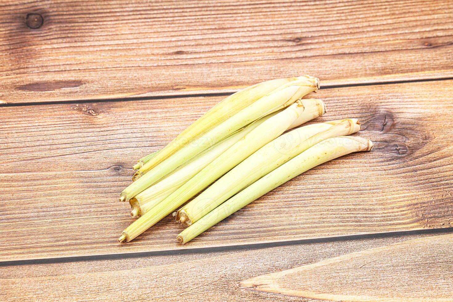 Green organic lemongrass stem heap photo