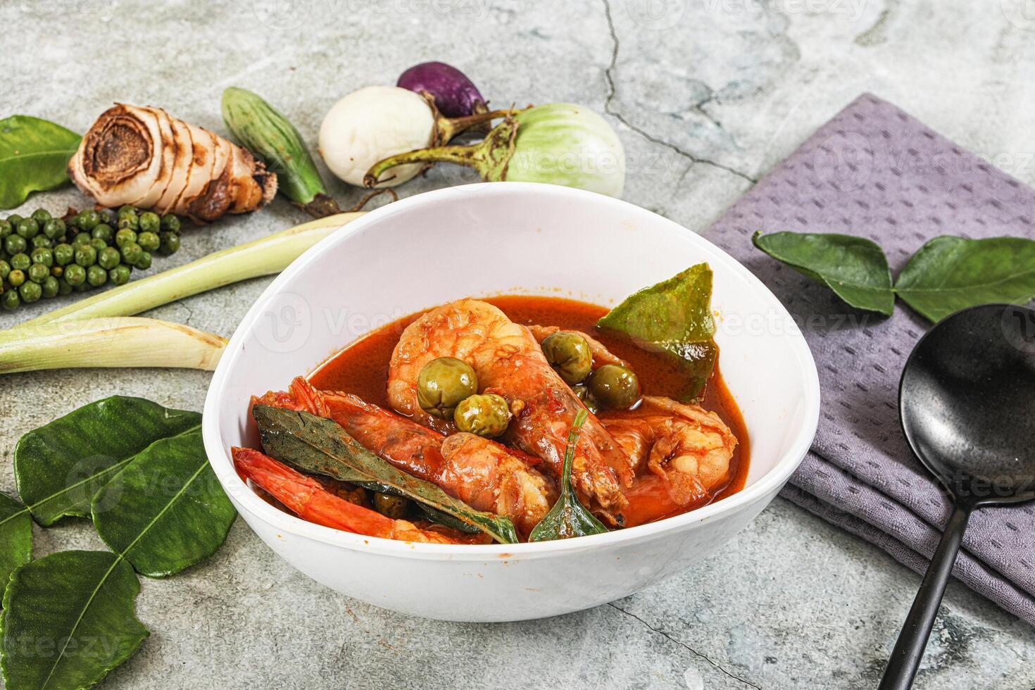Thai Panang curry witn prawn photo