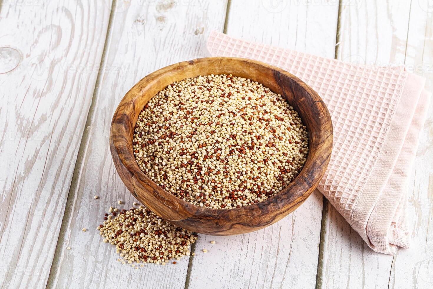 Raw dry quinoa cereal grain photo