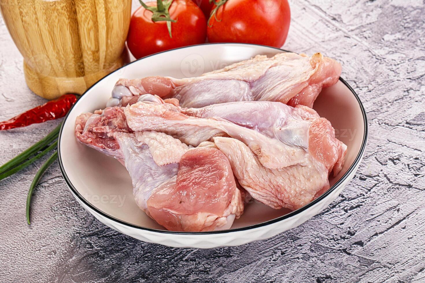 Raw turkey shoulder wing for cooking photo