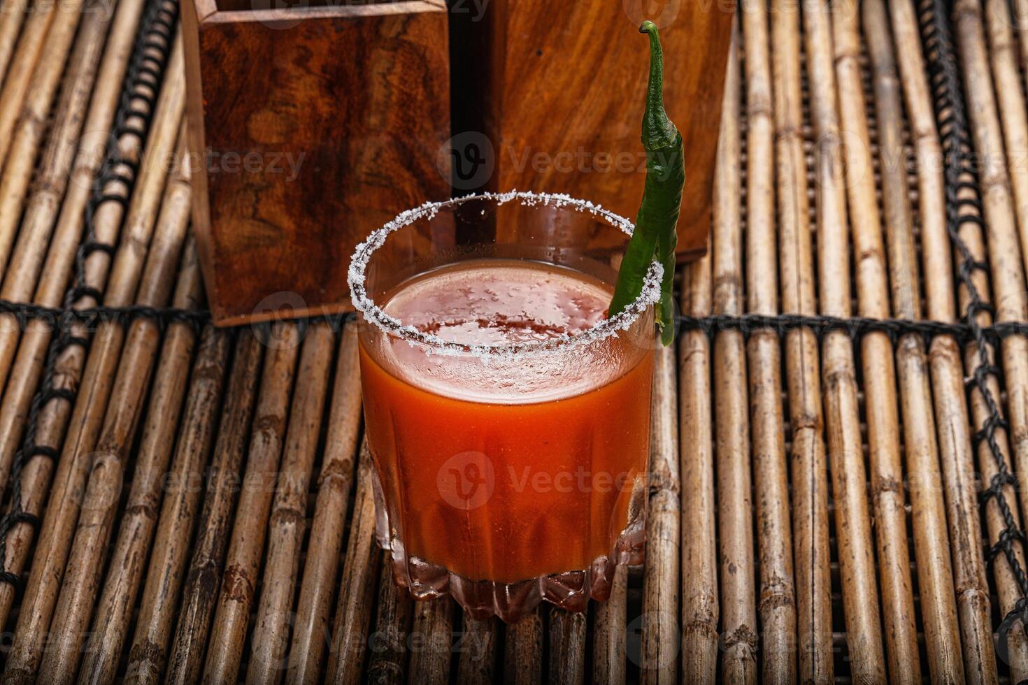 Bloody Mary cocktail vodka with tomato juice photo