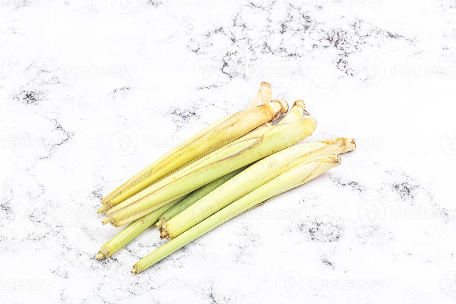 Green organic lemongrass stem heap photo