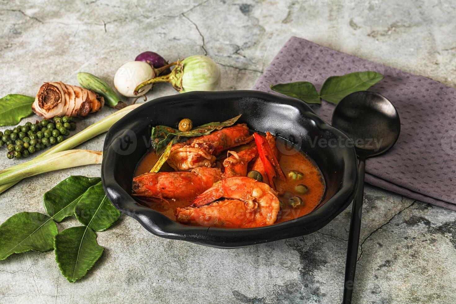 Thai Panang curry witn prawn photo