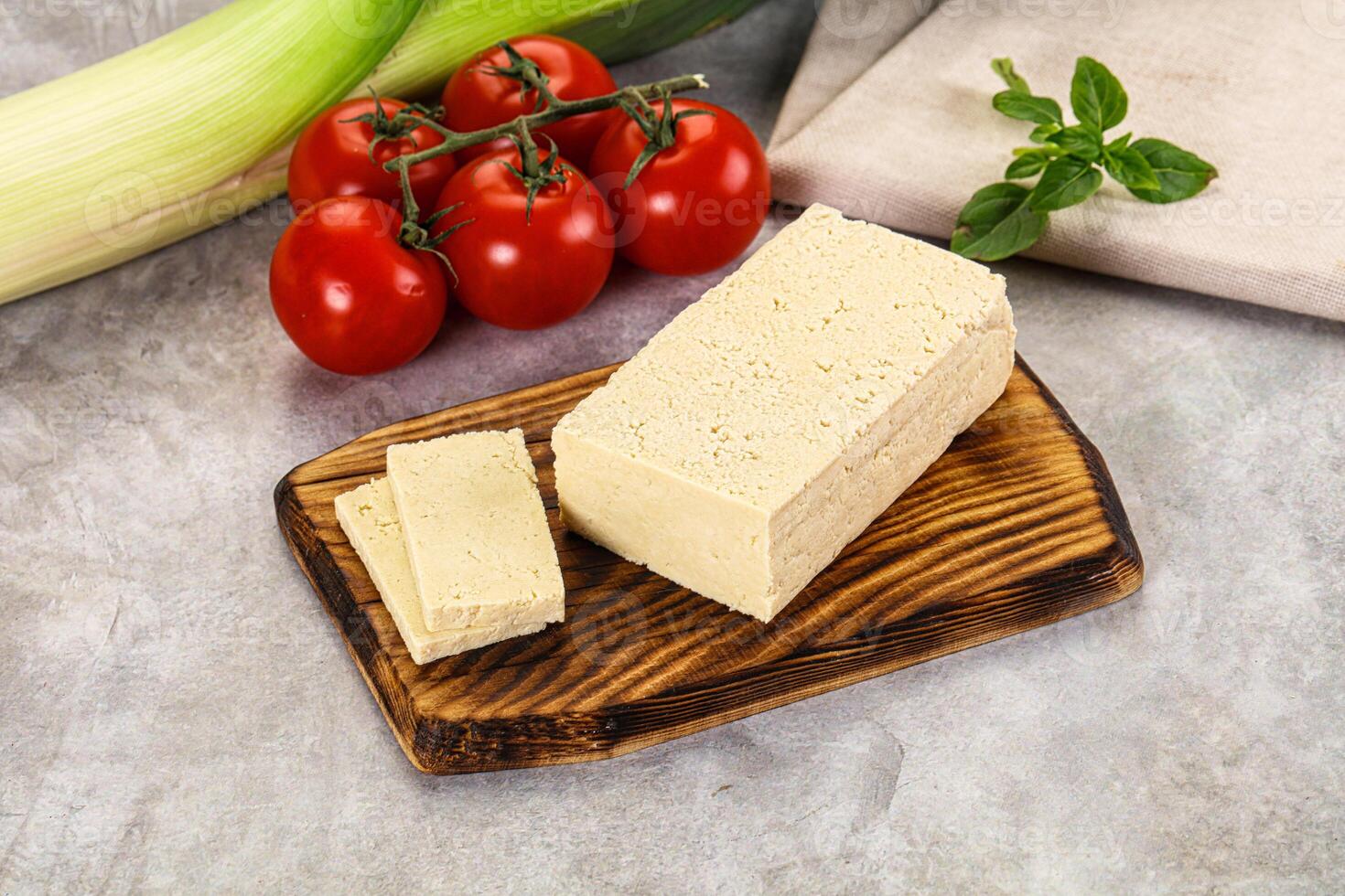 Soya vegan tofu cheese brick photo