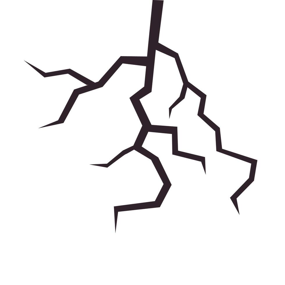 Broken wall or other surface with a crack. Breaks from earthquake. vector