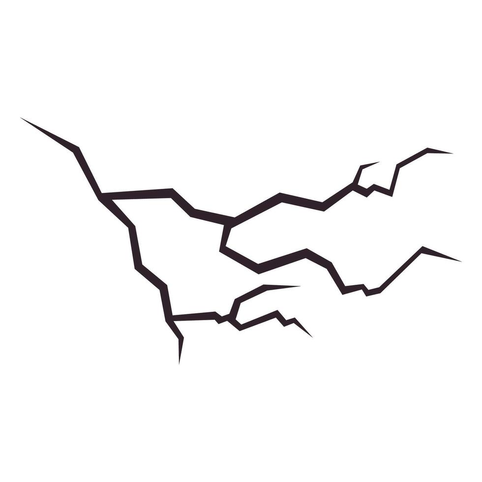 Broken wall with a crack. Textured damage. vector